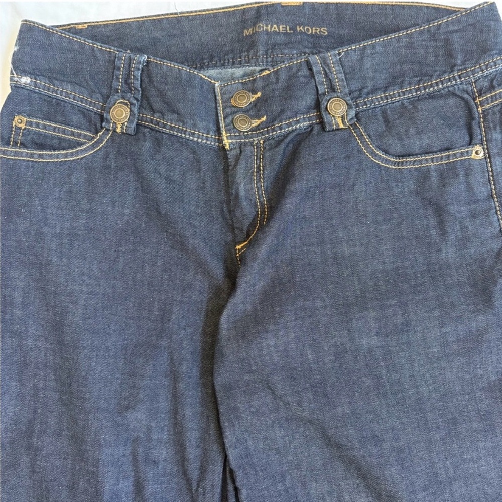 Michael Kors | Classic Dark Blue Wide Leg Jeans | Size 10 | Very Good Condition - Picture 2 of 5